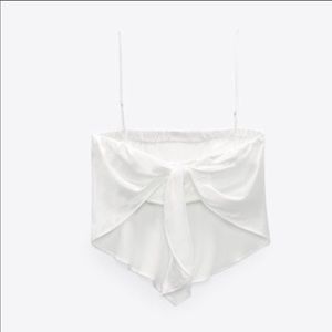 SATIN EFFECT CROP TOP
WHITE - From Zara - size M